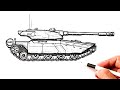 How to draw a Military Tank step by step