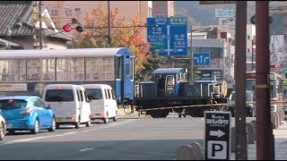 preview picture of video '北九州市･平成筑豊鉄道 門司港レトロ観光線 トロッコ列車「潮風号」@九州鉄道記念館駅側踏切'