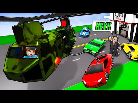 I Use HELICOPTER To Steal SUPERCARS in Brookhaven RP!!