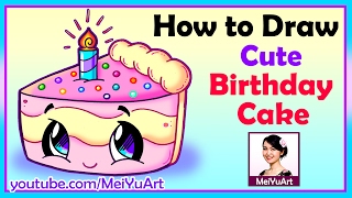 How To Draw A Birthday Cake Cartoon
