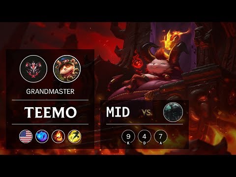 Teemo Mid vs Mordekaiser - NA Grandmaster Patch 9.22