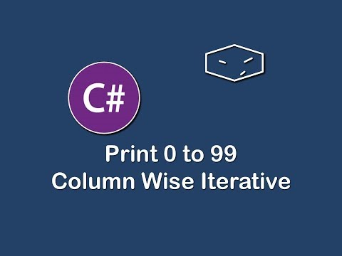 print 0 to 99 column wise iterative in c