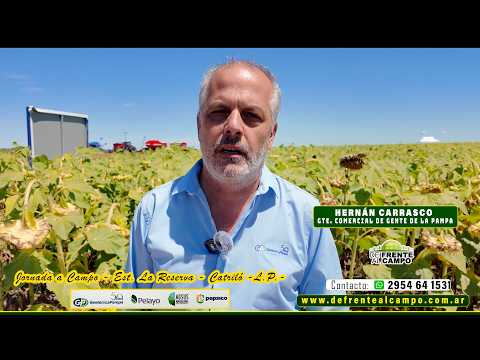 HERNÁN CARRASCO -Gte. Comercial de GENTE de LA PAMPA - en el marco de la JORNADA a campo