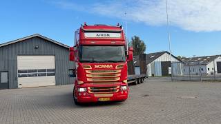 السيارات القاطرة Scania R520 + العربات نصف المقطورة عربة مقطورة مسطحة منخفضة | صورة 4 - Autoline