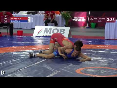 Qual. GR - 57 kg: N. BROLADZE (GEO) v. A. DIGUZOV (RUS)