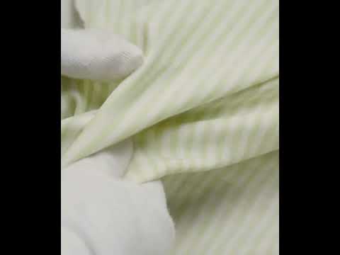 Stripe Light Green & White Khadi Cotton 68 GSM Handwoven Fabric — video