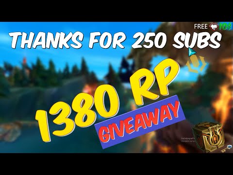 1380 RP GIVEAWAY | Thank you for 250 SUBSCRIBERS! LEAGUE OF LEGENDS 2020 (CLOSED)