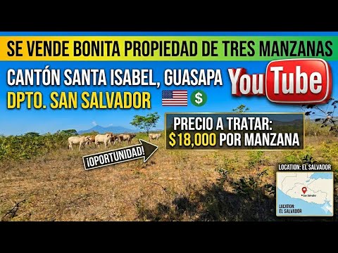  Se vende 3 manznas 1/4 canton santa isabel guazapa san salvador
