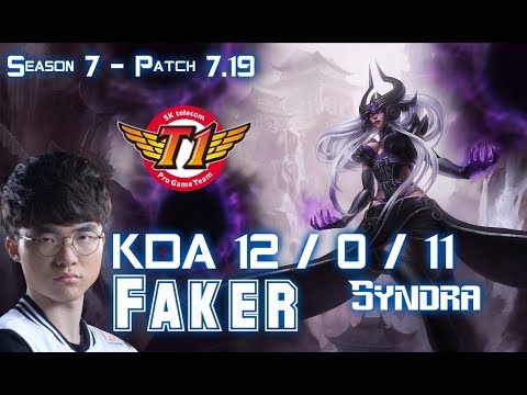 SKT T1 Faker SYNDRA vs VLADIMIR Mid - Patch 7.19 KR Ranked