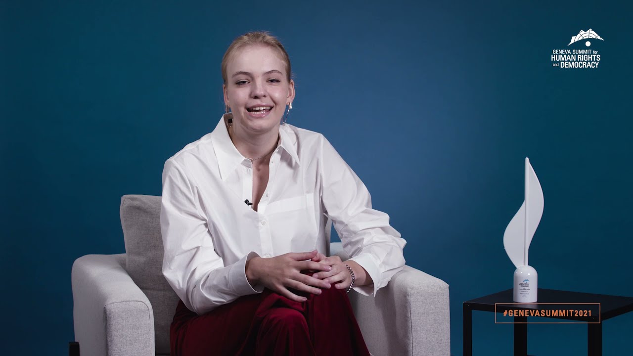 Daria Navalnaya Receives the 2021 Geneva Summit Moral Courage Award