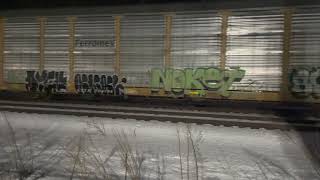 Late night Northfork Southern train rolling threw