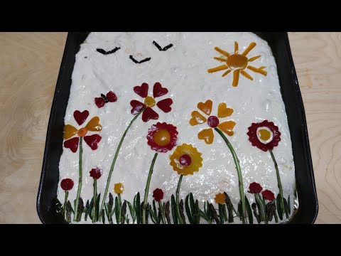 Focaccia primavera - gardenscape focaccia - focaccia giardino - Sfizi & Delizie