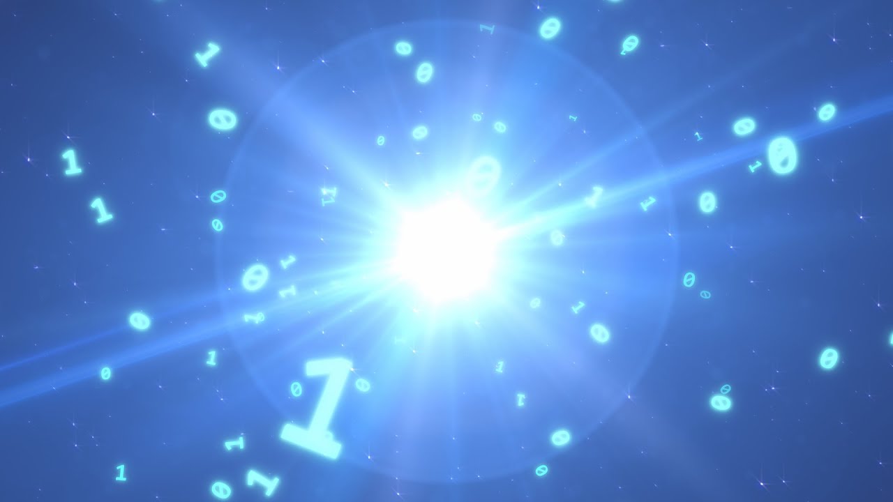 Fly Through Binary Code Data in Blue Futuristic Digital Cyberspace 4K 60fps Wallpaper Background