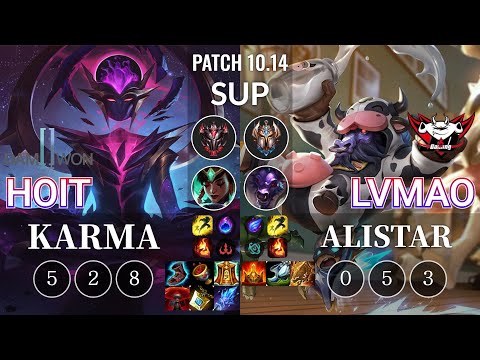 DWG Hoit Karma vs JDG LvMao Alistar Sup - KR Patch 10.14
