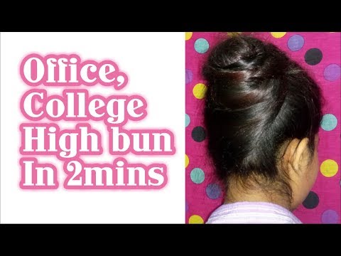 Office and College High Bun in 2 mins || High Bun for Girls in 2 mins | Stylopedia Video