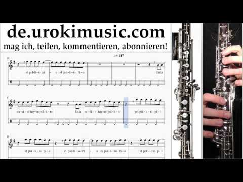 Oboe Lernen Pulcino Pio El Pollito Pio Teil#2 Oboenunterricht Noten Schule Lied Lehrer Klasse