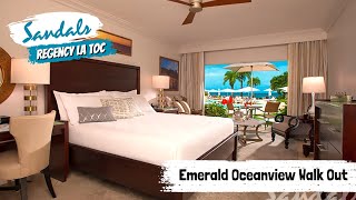 Emerald Oceanview Walk Out (HOW) | Sandals La Toc, St Lucia | Walkthrough Room Tour & Review 4K