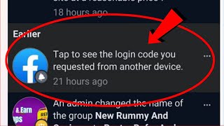 Facebook Notification Tap to see the login code you requested from another device Problem