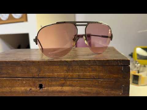 Playboy Miami Vice Aviator Pilot Sunglasses vintage metal brown top gun style