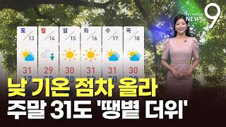 [날씨] 낮 기온 점차 올라…주말 31도 '땡볕 더위' [뉴스9]