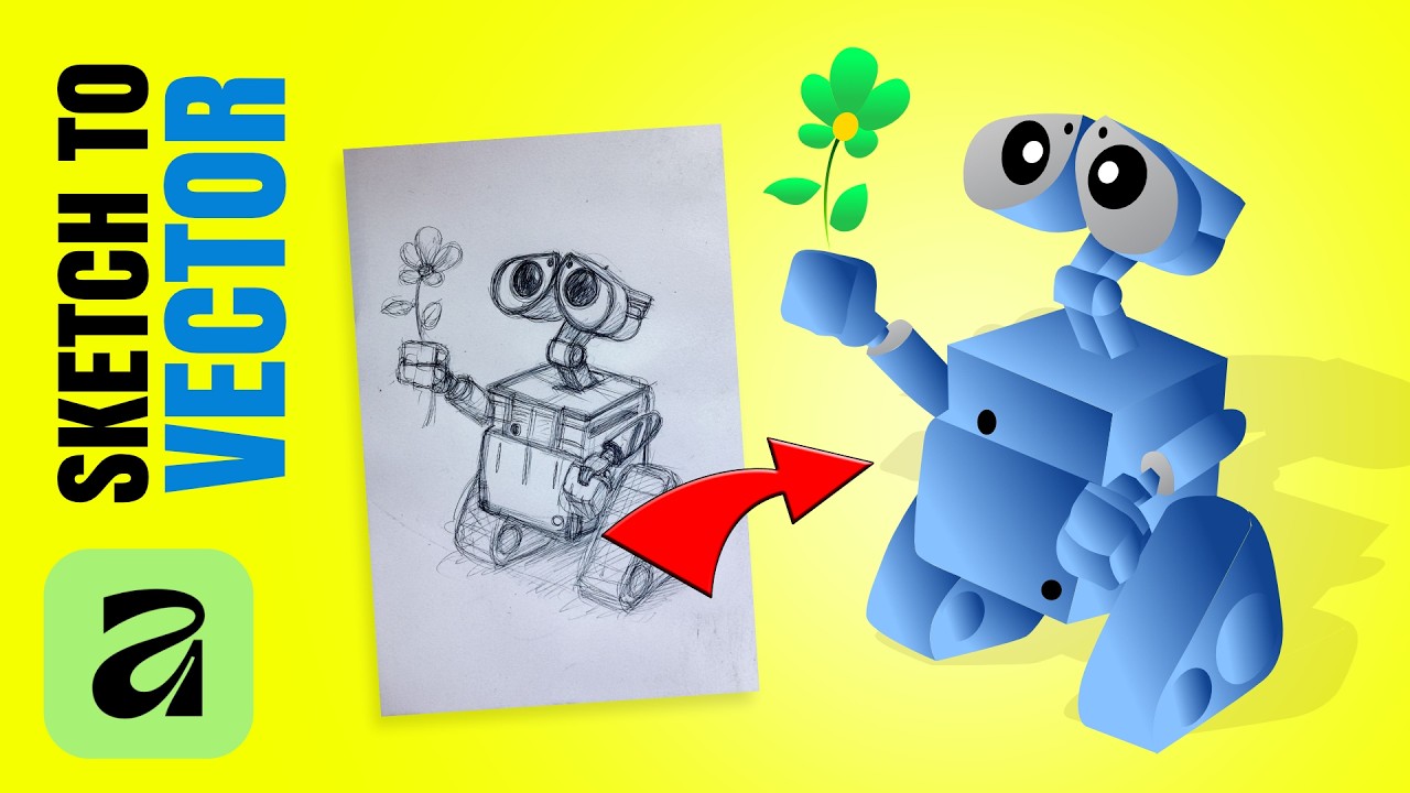 Turning a WALL-E Sketch into Vector Art | Affinity