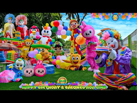 BADUT ULANG TAHUN🔴LAGU HAPPY BIRTHDAY & BALONKU ADA LIMA VERSI ONDEL JOGET BADUT LUCU LABUBU JOGET