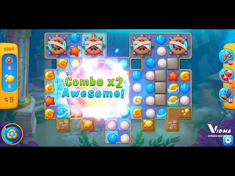 Fishdom. 5864 level no boosters and diamonds - 17 moves