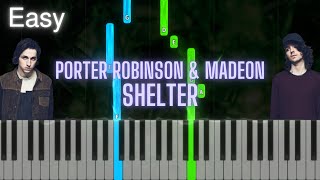 Porter Robinson &amp; Madeon - Shelter | Easy Piano Tutorial