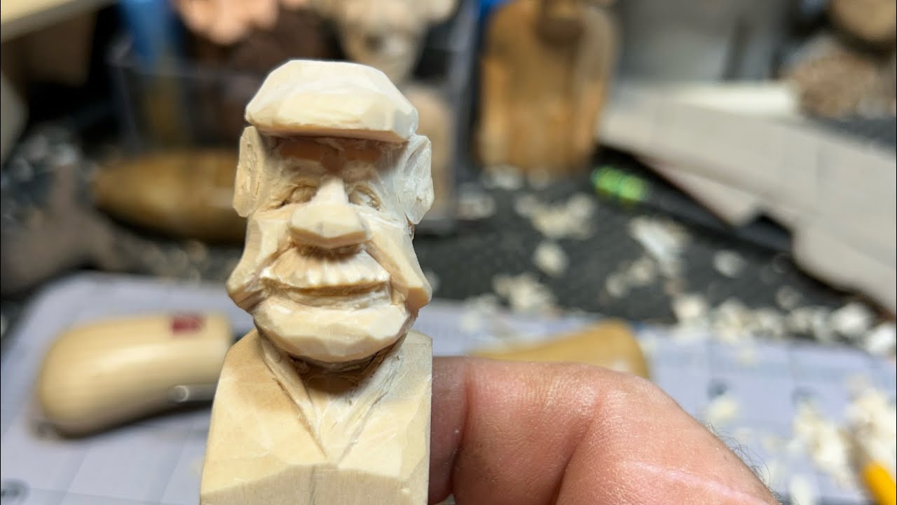 Basswood guy 1x1x6 carving 