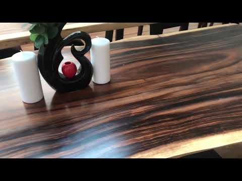 Beautiful Dark walnut live edge timber slab available at Natural Timber Stone