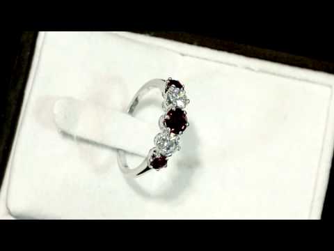 0.71 ct Ruby and 0.50 ct Diamond, Platinum Dress Ring - Vintage Circa 1960 - AC Silver W6473