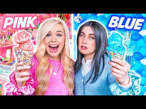 PINK VS BLUE FOOD CHALLENGE WITH MY BEST FRIEND!