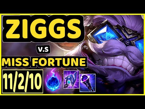 GUNKRAB (ZIGGS) vs MISS FORTUNE - 11/2/10 KDA BOTTOM ADC GAMEPLAY - OC Ranked DIAMOND