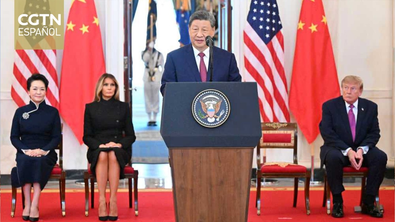 Trump recibe a Xi Jinping en la Casa Blanca con honores