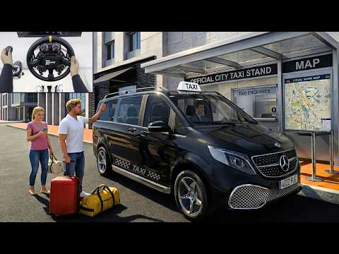 Luxury Mini Bus Taxi Driving - Taxi Life A City Driving Simulator | Steering Wheel Gameplay