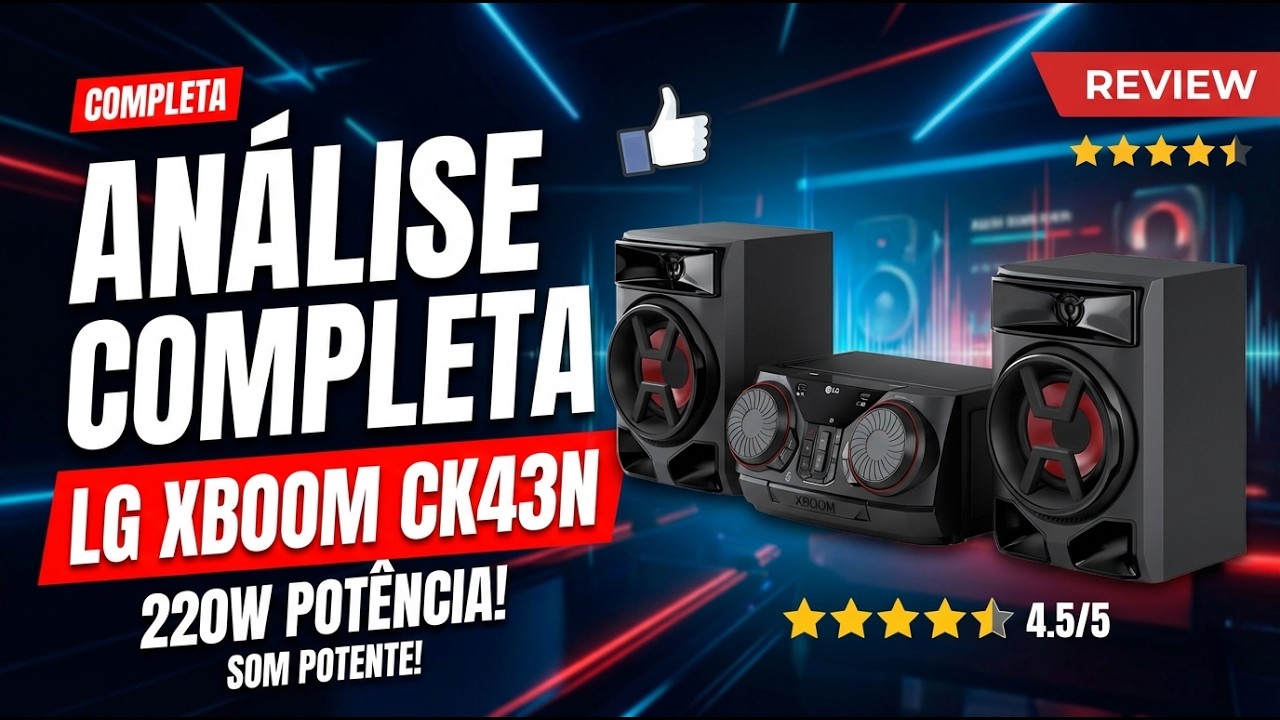 Miniatura da avaliação em vídeo de Mini System LG Xboom CK43N com Bluetooth 220W Bivolt Preto