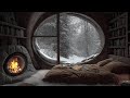 Extreme Windstorm Cozy Fireplace Sleep Peacefully In A Hidden Cave During A Powerful Night Wind ️