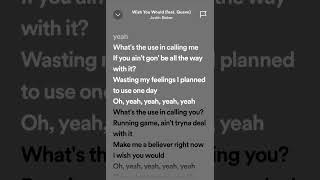 Justin Bieber-Wish you would (Lyrics)