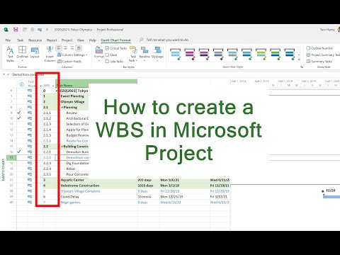 How to build a WBS in Microsoft Project