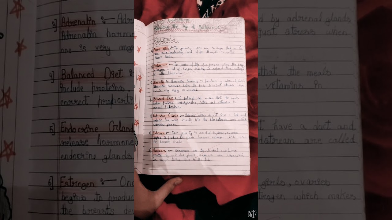 Class 8 Science chapter 10 Reaching the age of adolescence Key words
