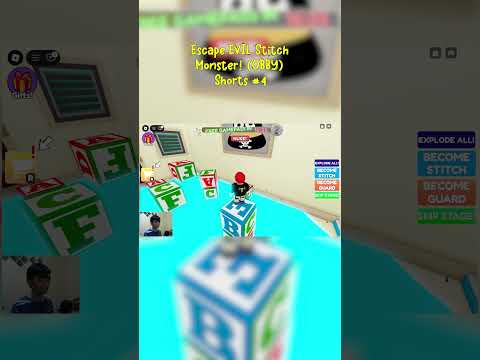 Roblox Shorts #ReadyToReady - Escape EVIL Stitch Monster! OBBY (4) Brainrot Barry