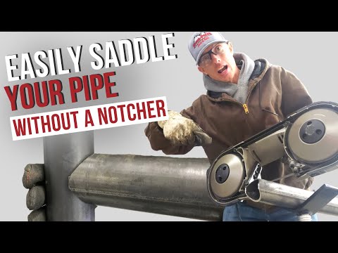 How to Easily Saddle, Notch, or Cope Pipe & Tubing for Building Fence using a Portable Band Saw