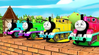 Download lagu 【踏切アニメ】あぶない電車 THOMAS FRIENDS RAINBOW COLORS Railroad Crossing Animation #train mp3