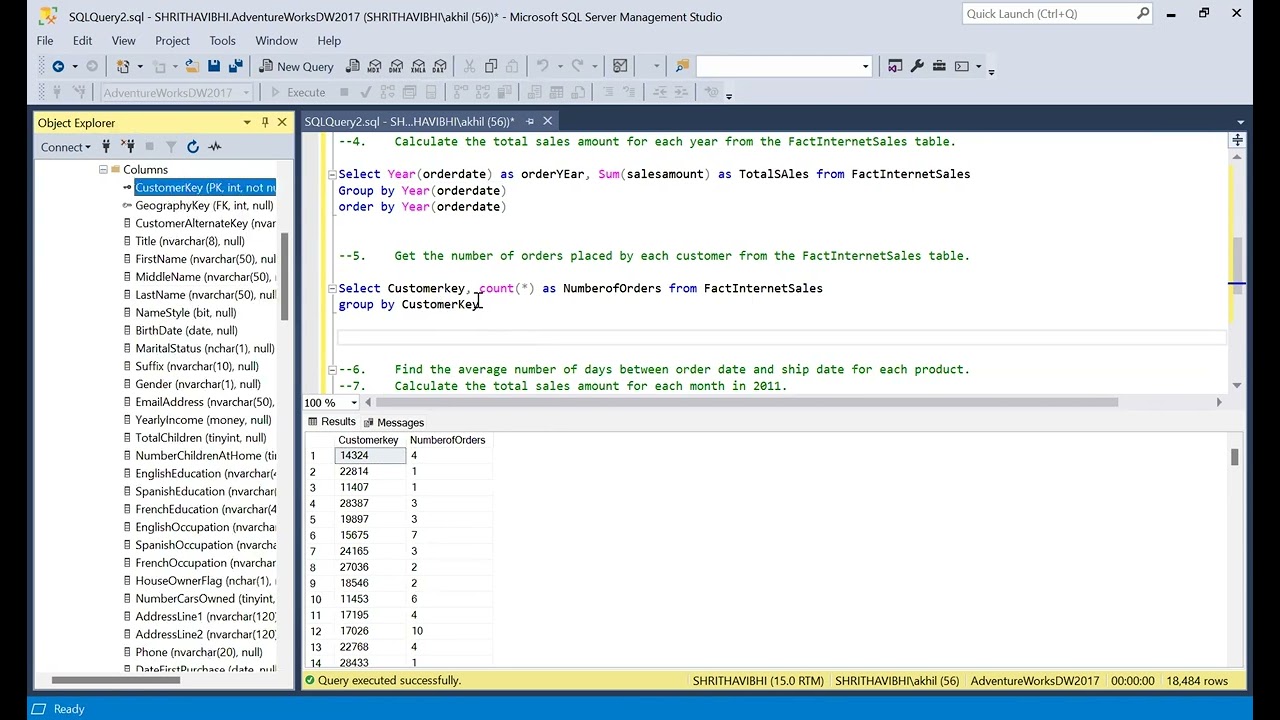 Practice SQL Queries with Adventureworks