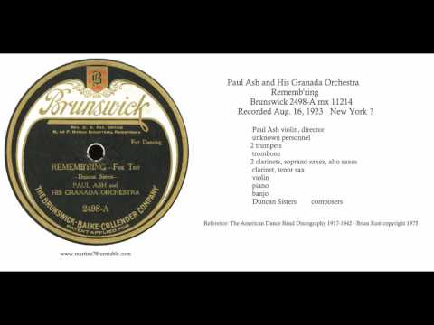 Remembering - Paul Ash and His Orchestra