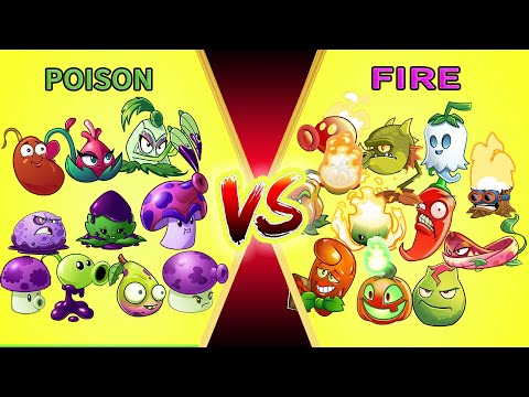 PvZ 2 Team POISON vs FIRE - Which Team Plant Will Win (Plant Vs Plant)