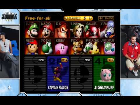 Summit 2016 - Fck Vwls (Falcon) Vs Hot Spank (Jigglypuff, Falcon) - SSB Singles Bracket