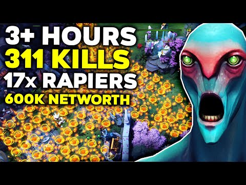 NEW WORLD RECORD! 3+ Hours Longest Game on 7.29 Patch, 311 Kills, 17x Rapiers, 18k HP Pudge - Dota 2