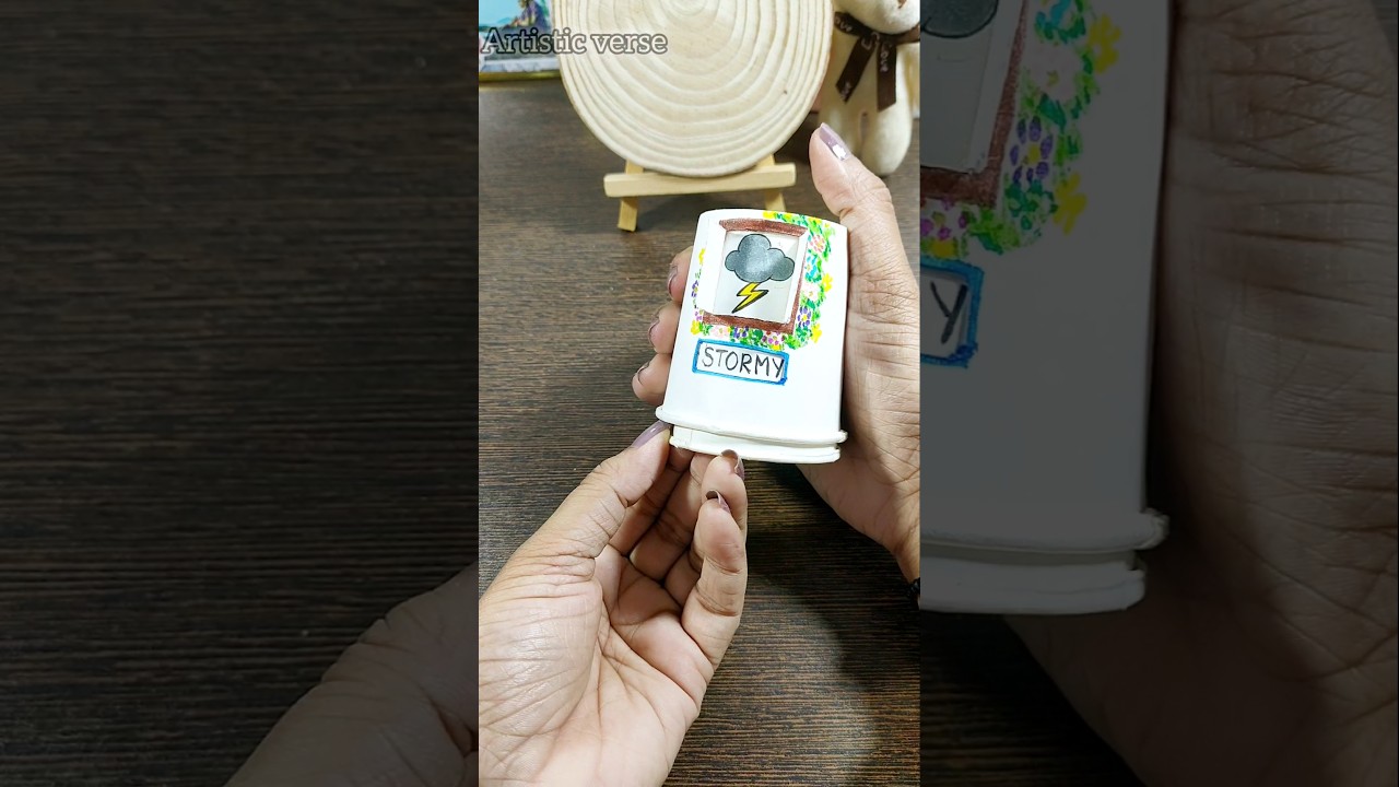 paper cup craft tutorial | Teaching aid on weather #papercraft #papercupcraft #artisticverse