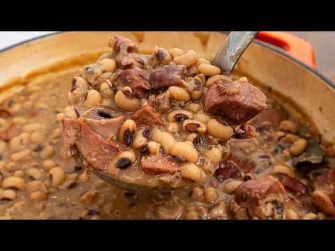 New Year's Black-Eyed Peas with Smoked Sausage & Turkey Drum